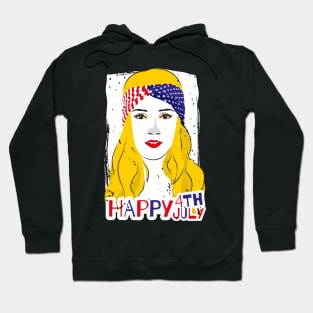 Happy 4th of July, American girl t-shirt Hoodie